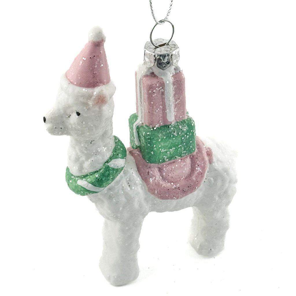 Kerstbal hanger alpaca pastel