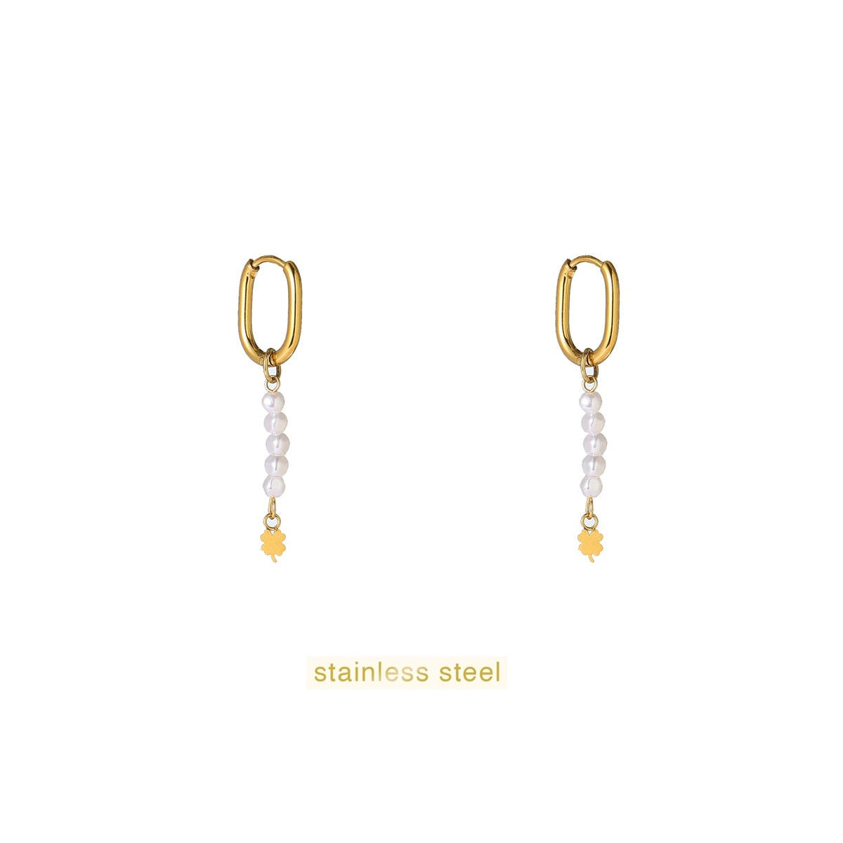 Long Pearl Hoop - 14K