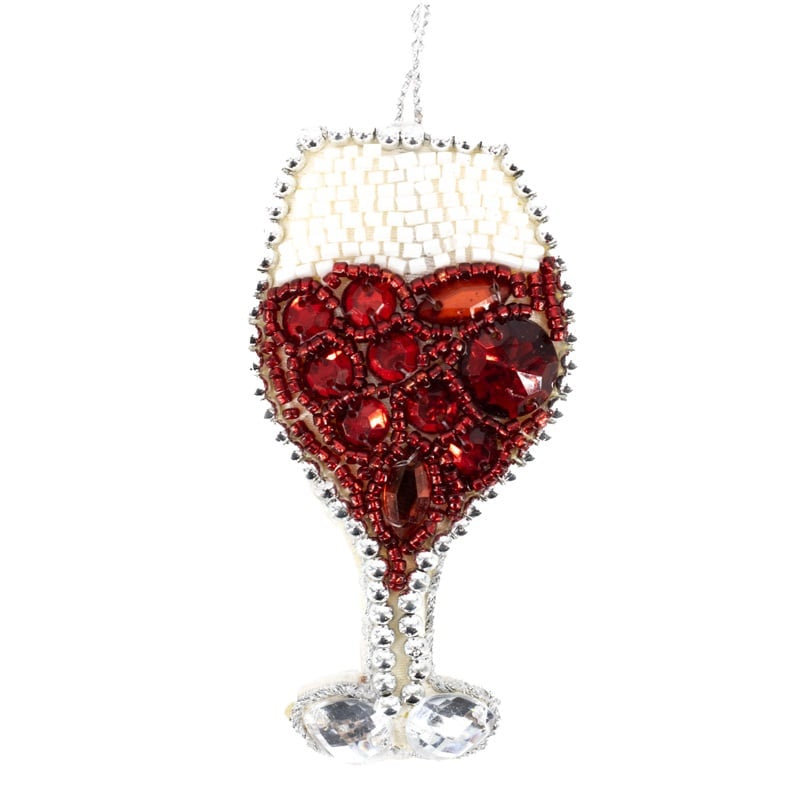 Hanger met kralen rode wijn