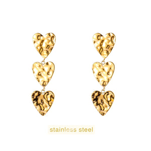 3 Hammered Hearts - 14K