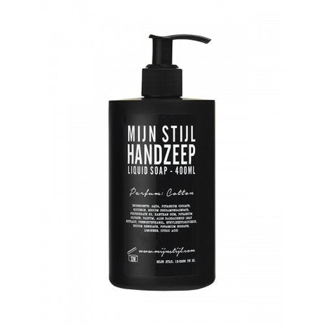 Mijn Stijl handzeep Cotton 400ml zwarte fles