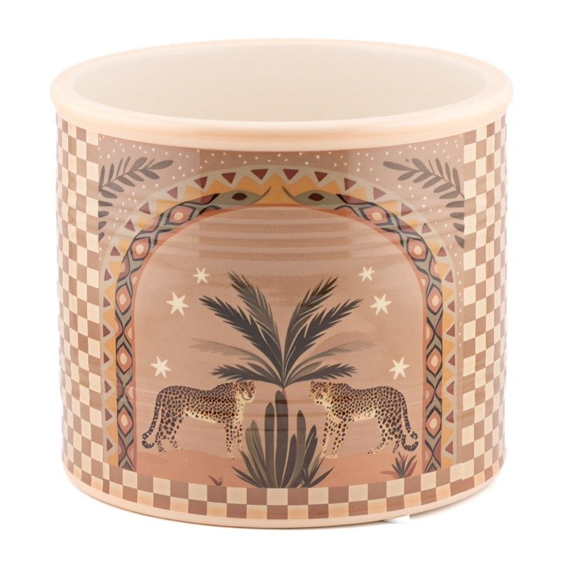 Aardewerk bloempot palm tiger groot