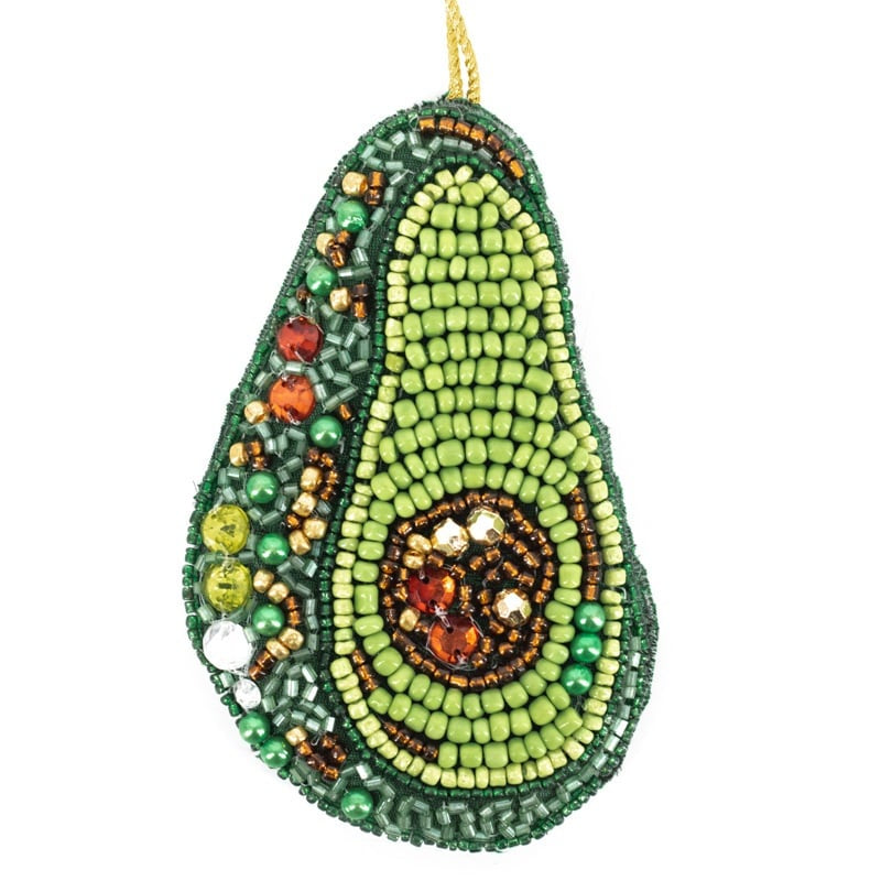Hanger met kralen avocado