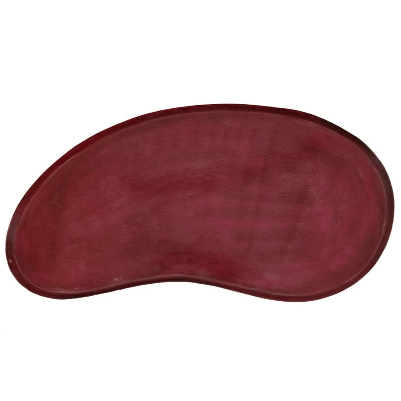 Metalen dienblad kidney roze/bordeaux db1373