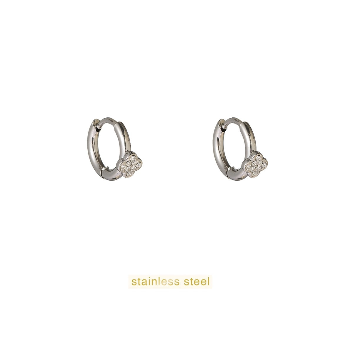 Sparkle Clover Hoop zilver