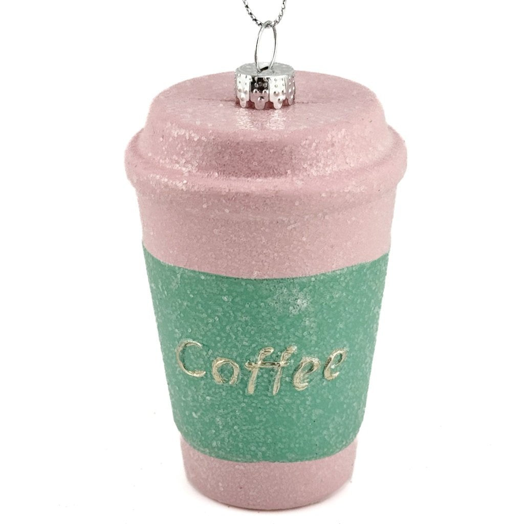 Kerstbal hanger coffee to go pastel