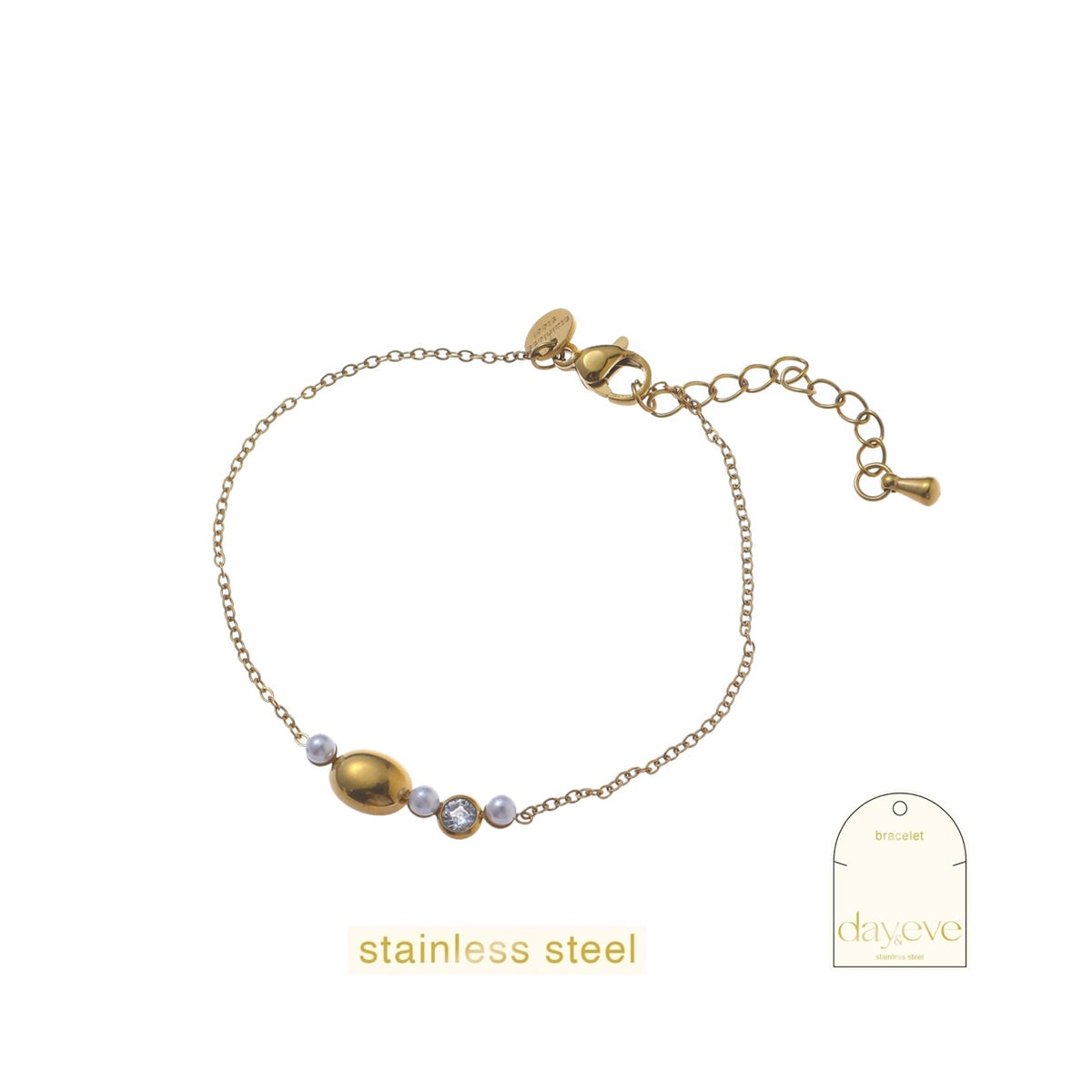 Pearls & Stone Bracelet - 14K