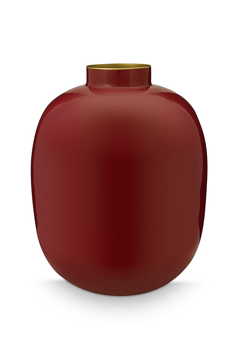 Pip Studio vaas Metal Dark Red 32cm