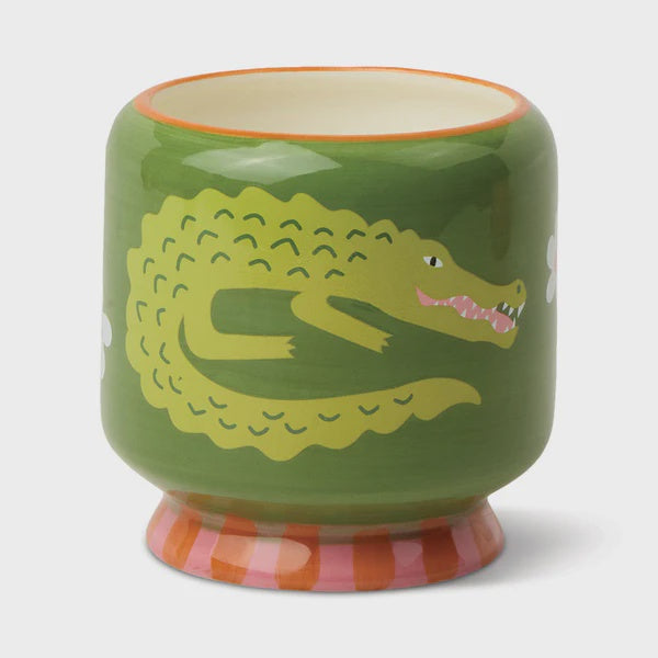 A Dopo 8oz/226g Crocodile Ceramic Candle -  Prickly Pear