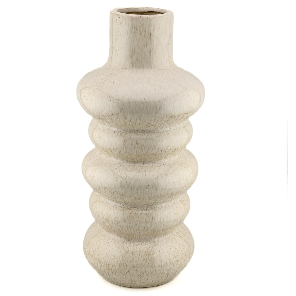 Aardewerk pebbles vaas beige as9558