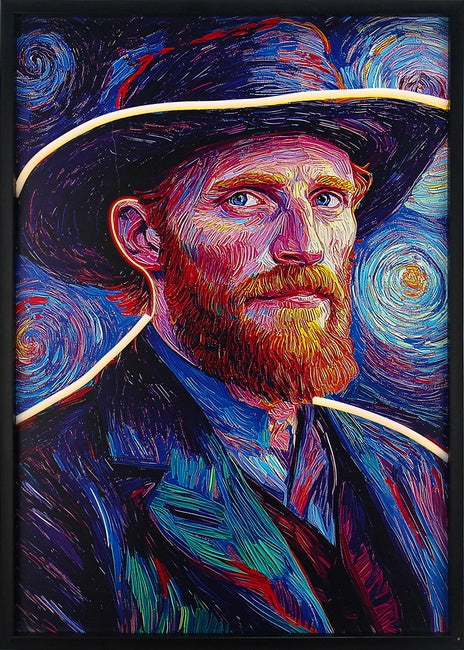 Schilderij met LED Vincent van Gogh 50x70cm