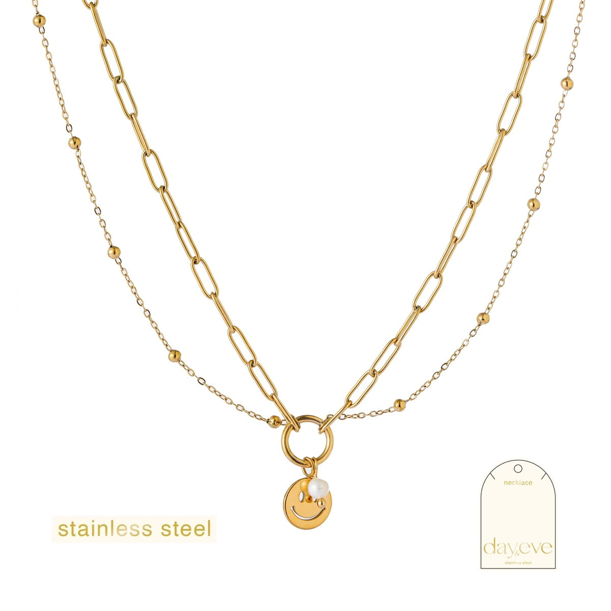 Ketting Smiley Ring Necklace - 14K