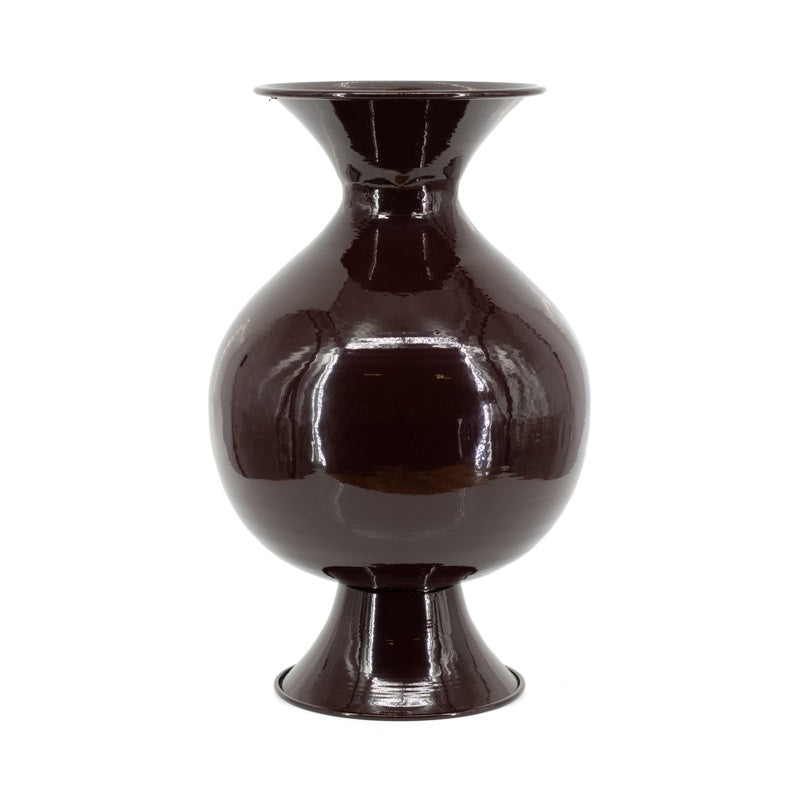 Metalen vaas Shiro S glossy brown