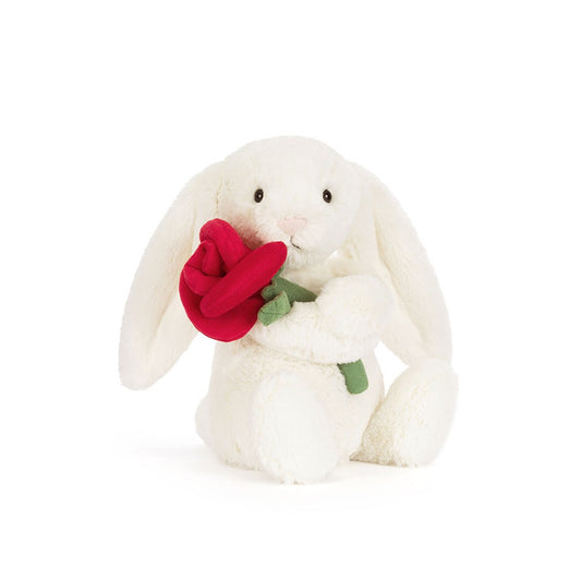 Cream bunny with rose Jellycat