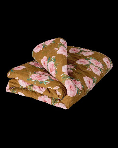 Quilt blanket with Floral Fiesta Rose