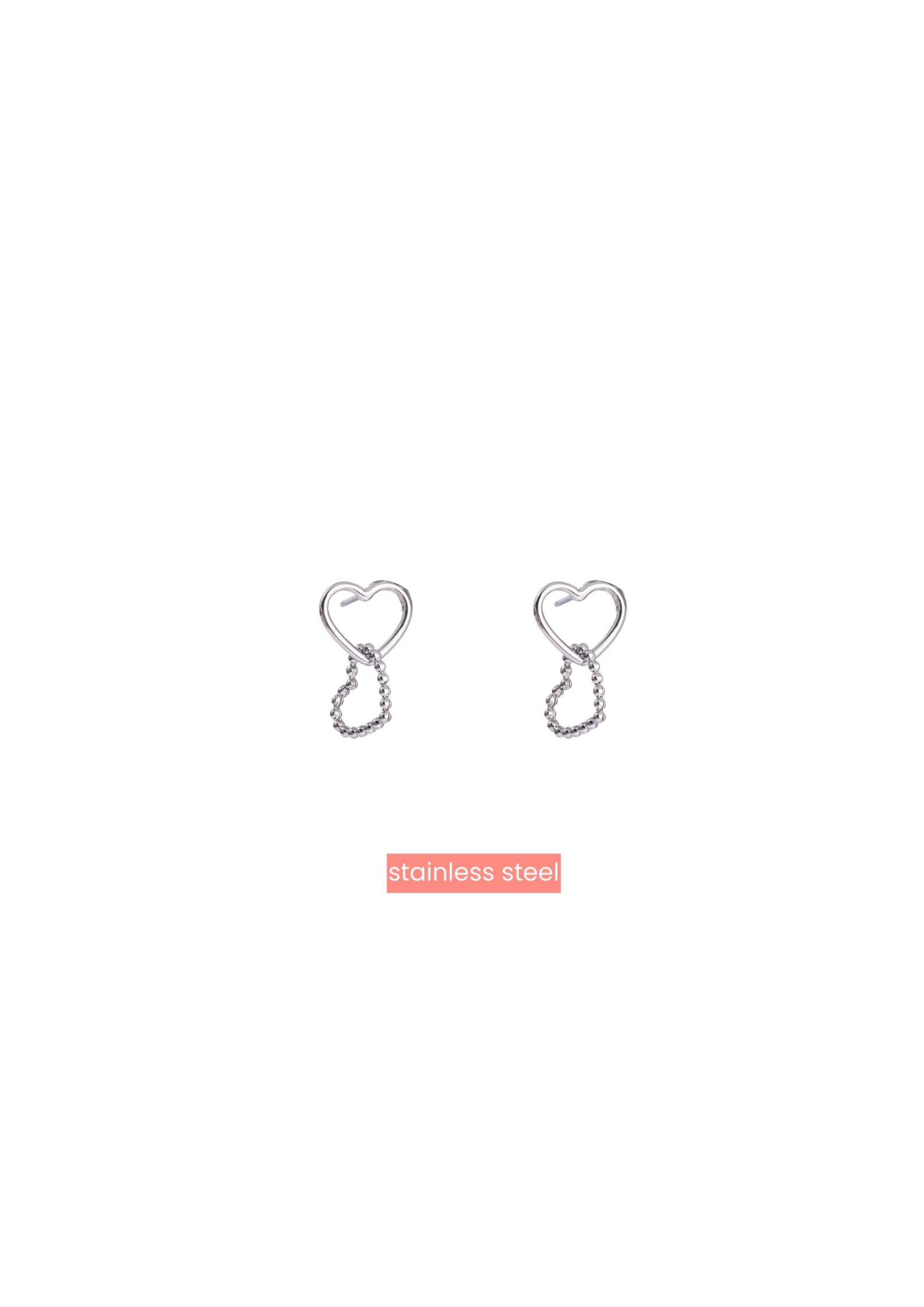 Oorbellen Big double dot hearts - RH
