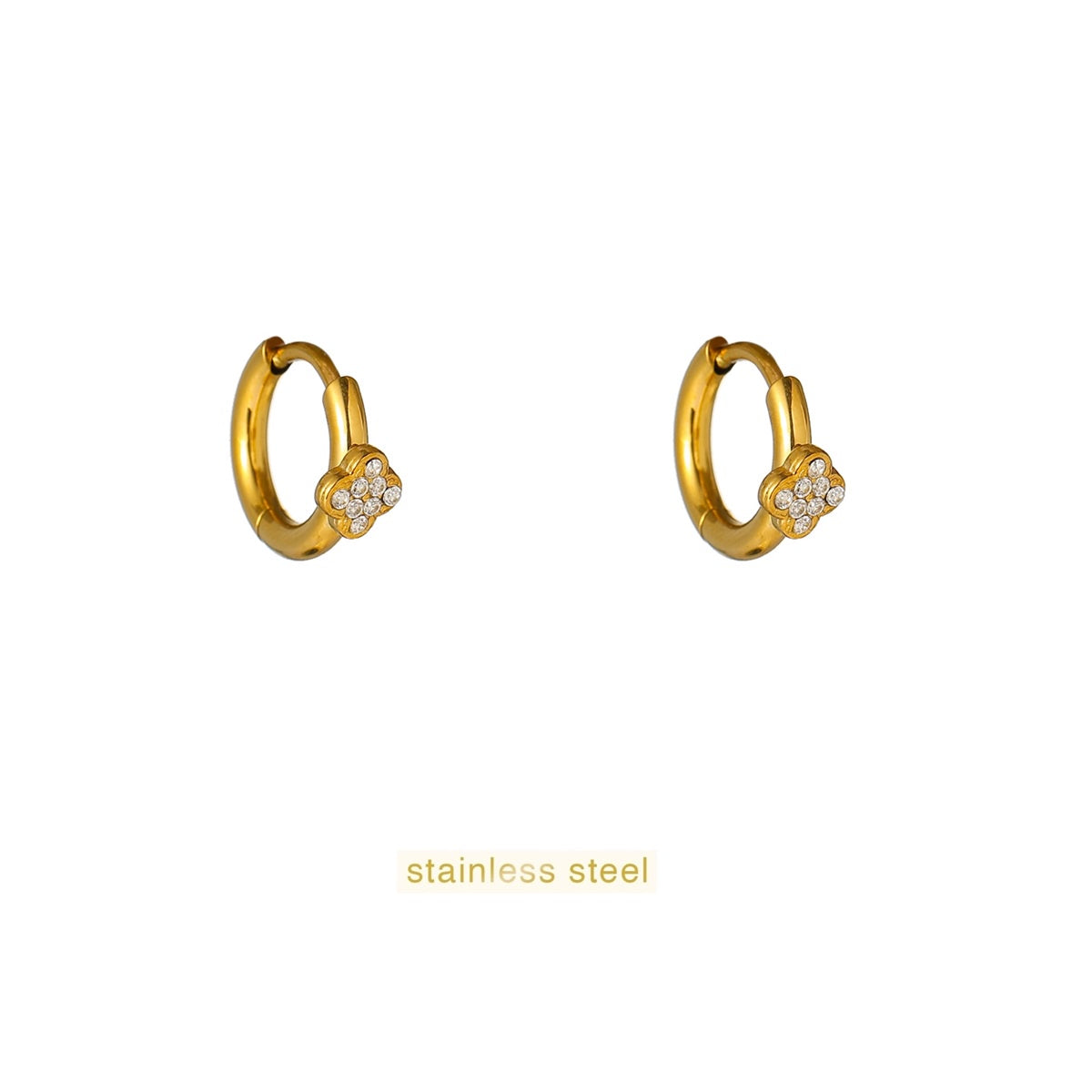 Sparkle Clover Hoop goud