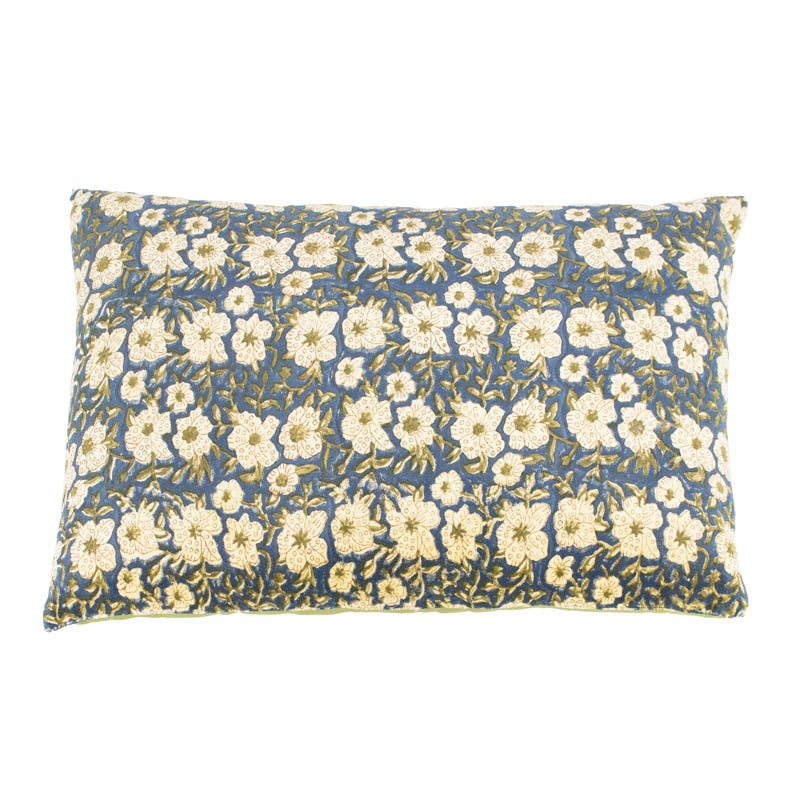 Kussen floral smaragd 40x60cm