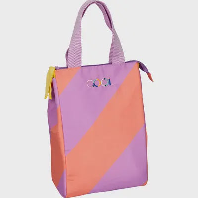 Koeltas paars/oranje strepen 22666
