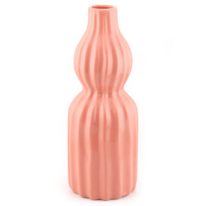 Aardewerk vaas stripes peach groot