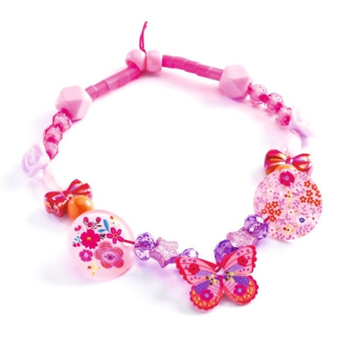 Kralen roze vlinders DJ09857