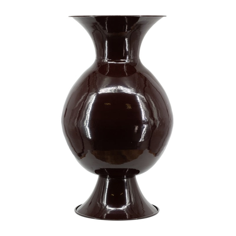 Metalen vaas Shiro M glossy brown