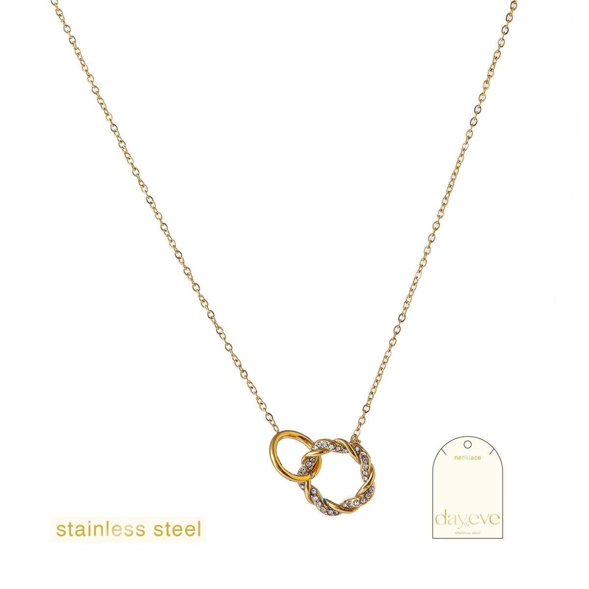 Ketting Sparkle Double Round Necklace - 14K