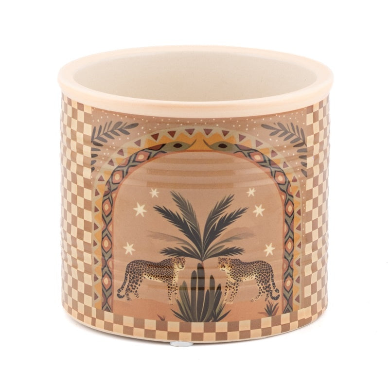 Aardewerk bloempot palm tiger klein