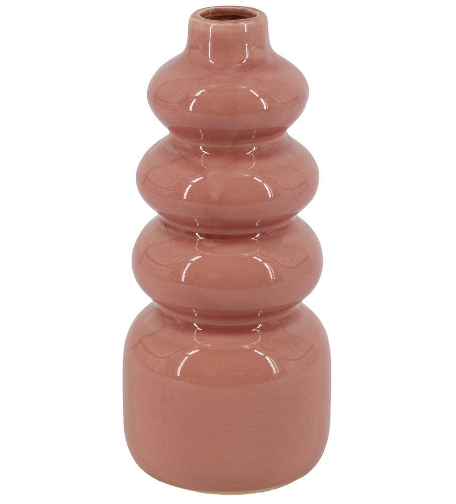 Aardewerk vaas disk pink as9503