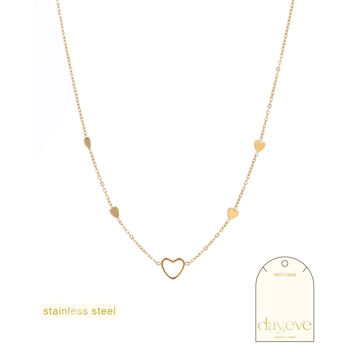 Ketting Fine Hearts Necklace - 14K