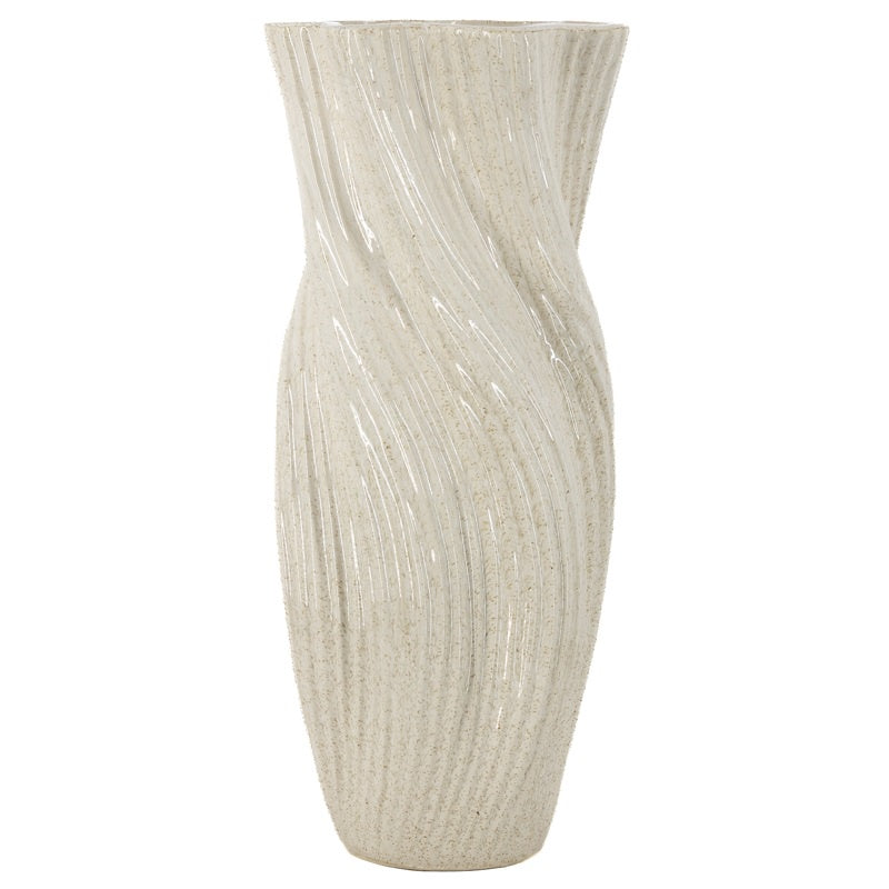 Aardewerk vaas Nira L beige as9705