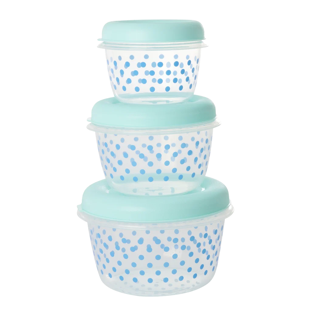Bakjes met stippen set van 3 mint Rice