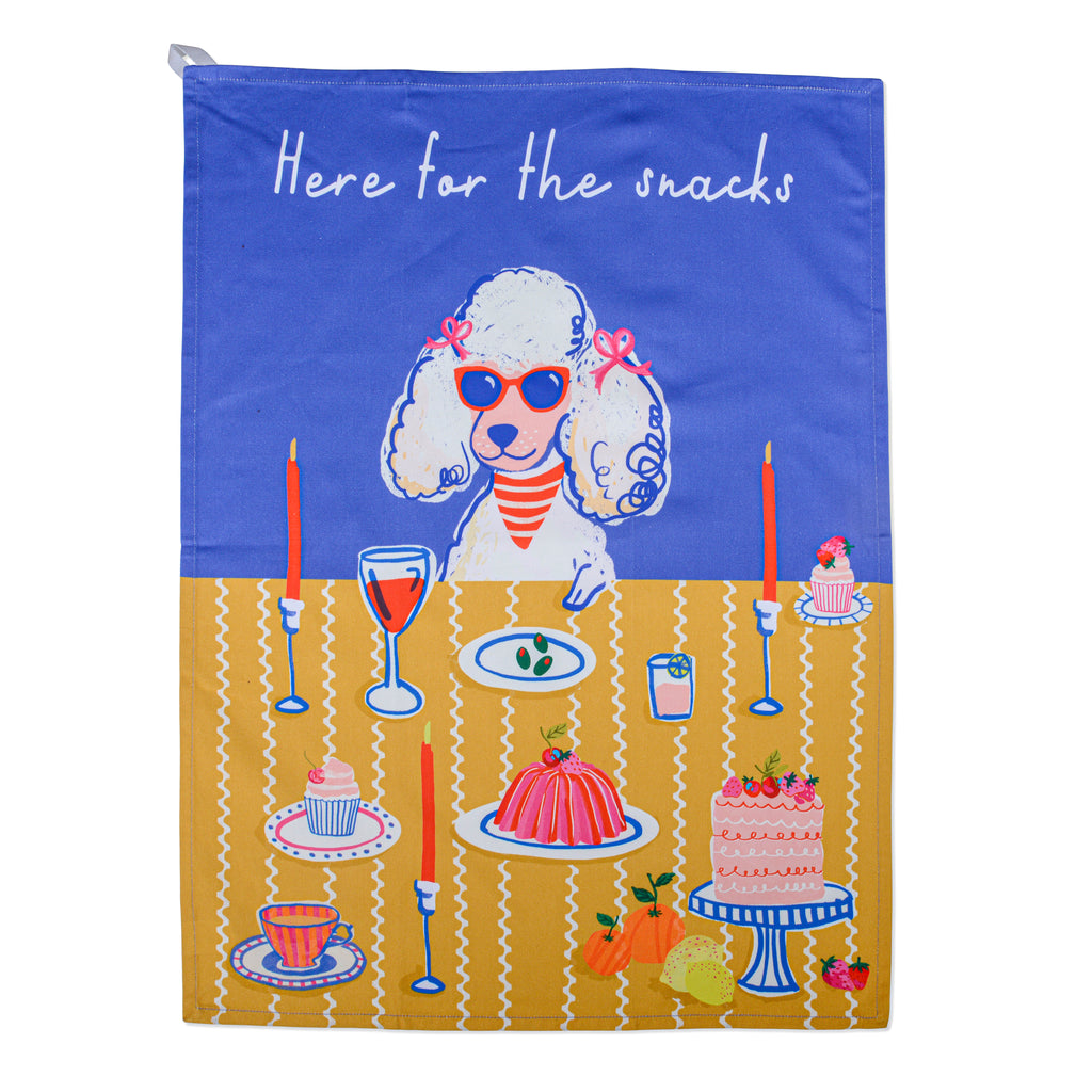 Tea Towel - Here For The Snacks