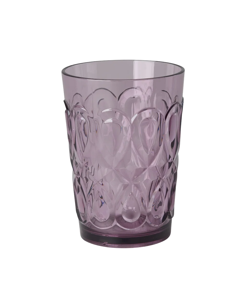 Acrylic Tumbler Soft Plum Swirly Embossed