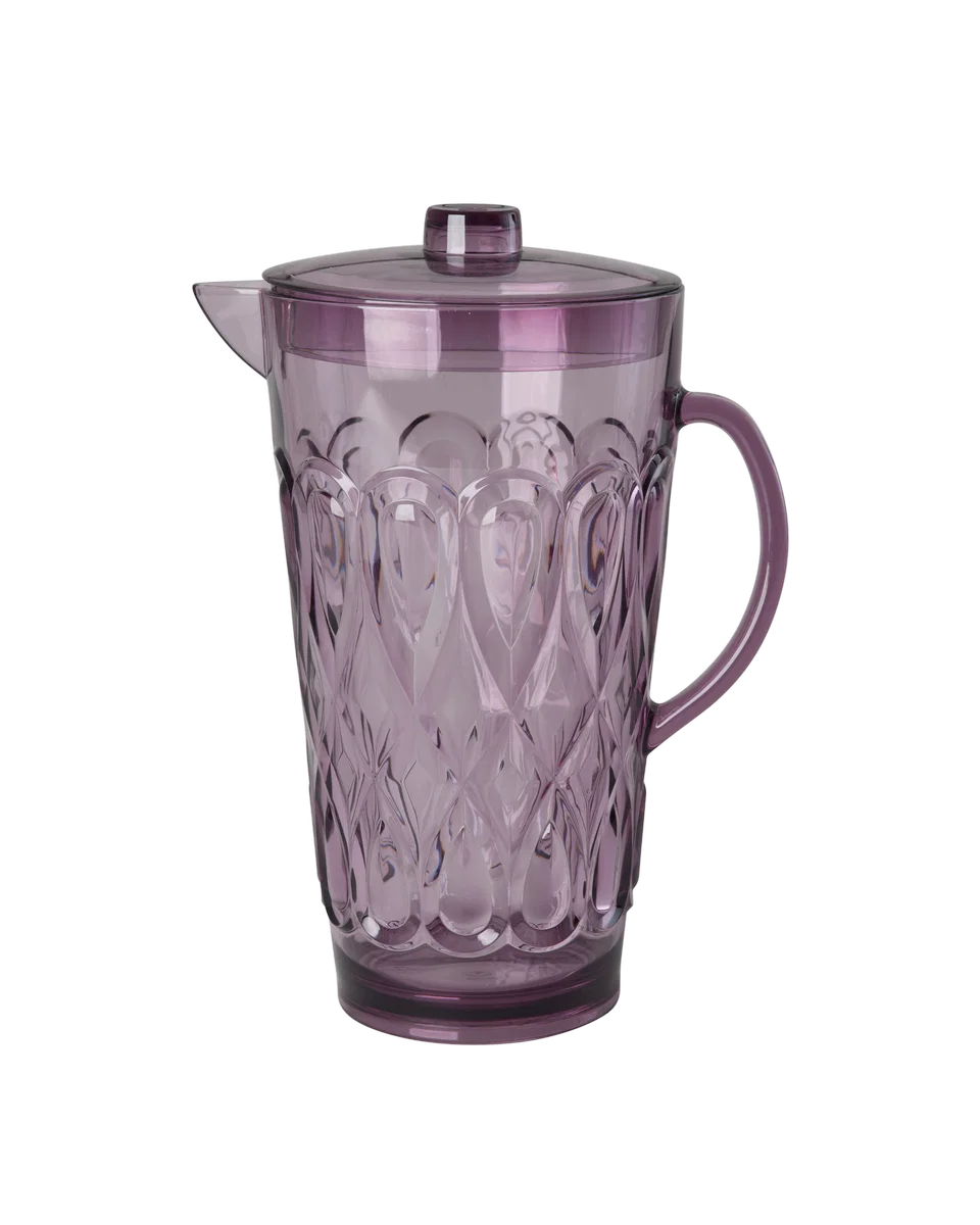 Acrylic Jug Soft Plum Swirly Embossed 2,5 L
