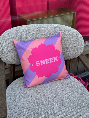 Buitenkussen vierkant Sneek paars/roze
