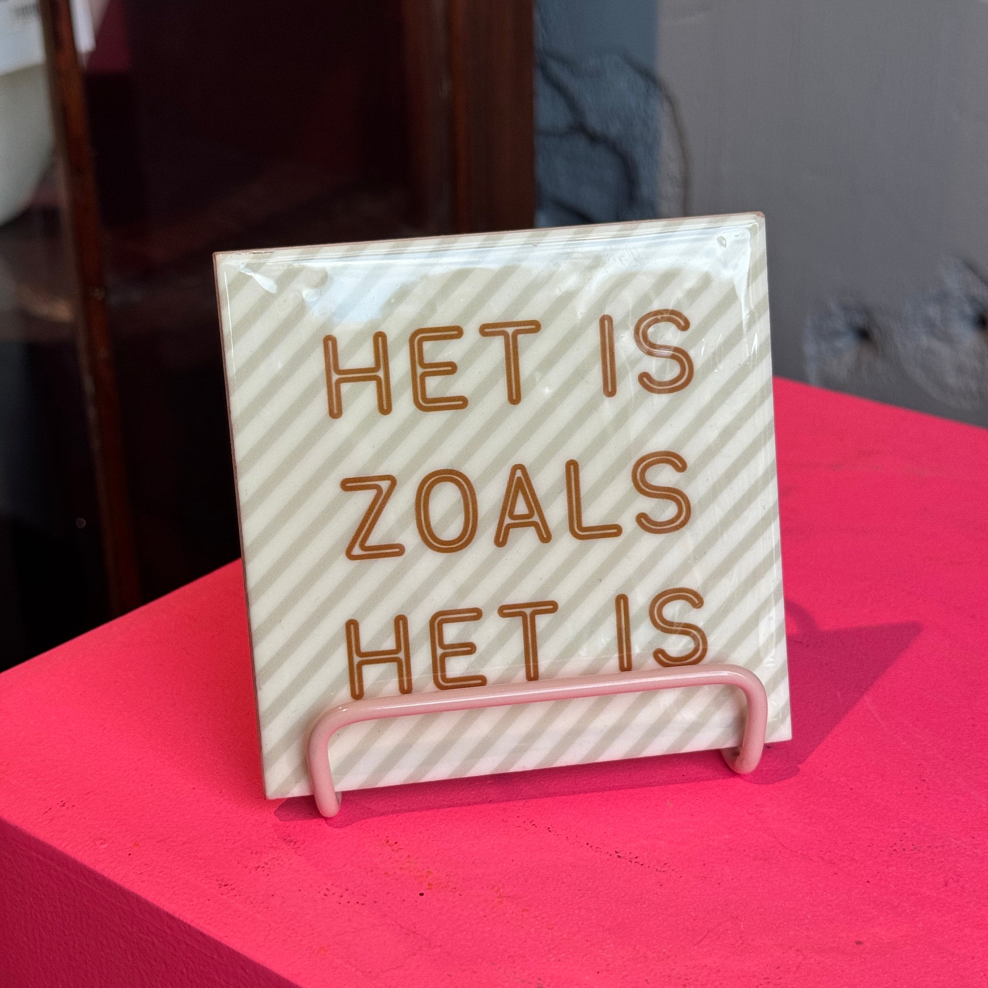 Tegeltje met tekst