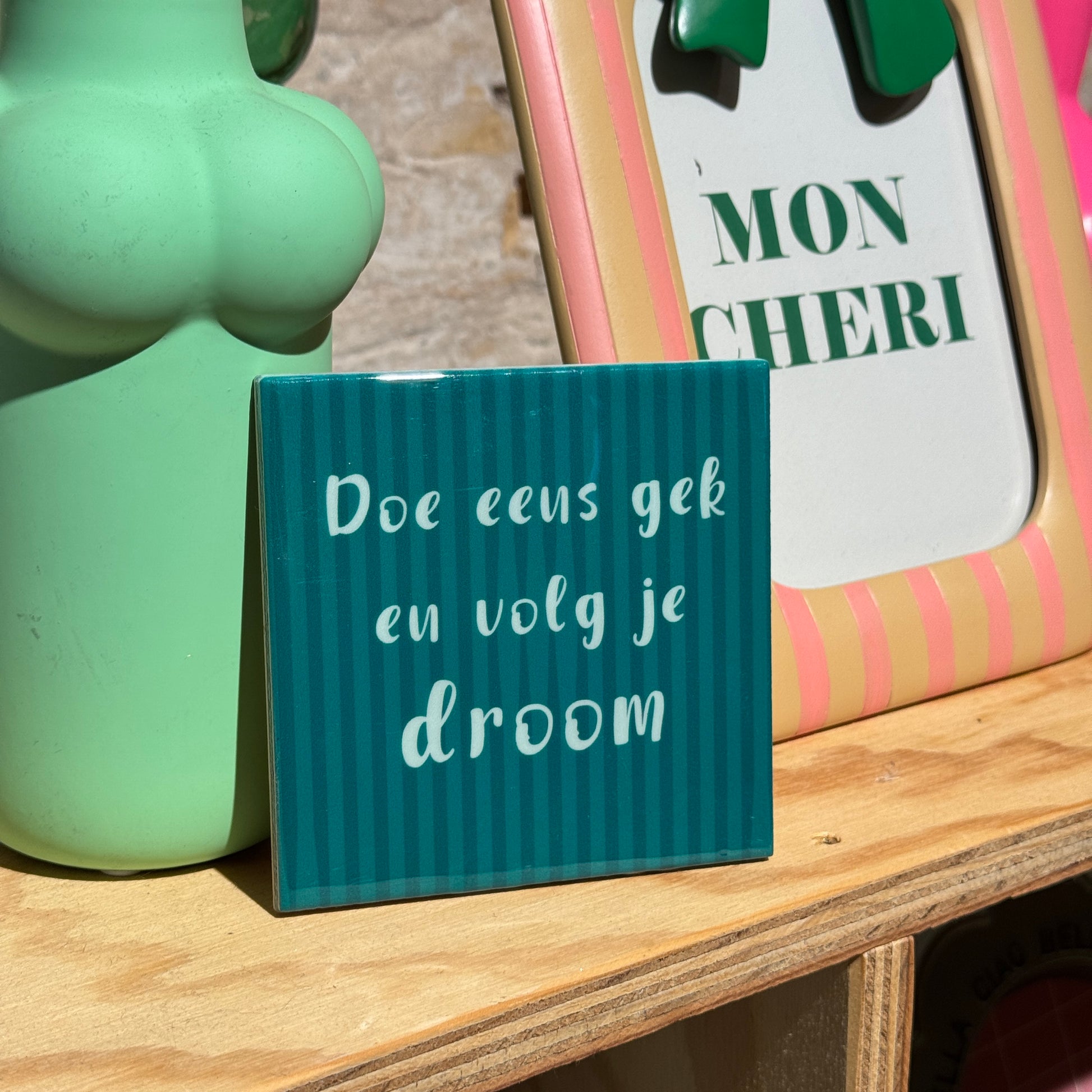 Tegeltje met tekst