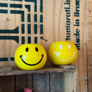 Smiley vaas geel middel