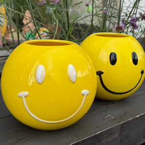 Smiley vaas geel groot