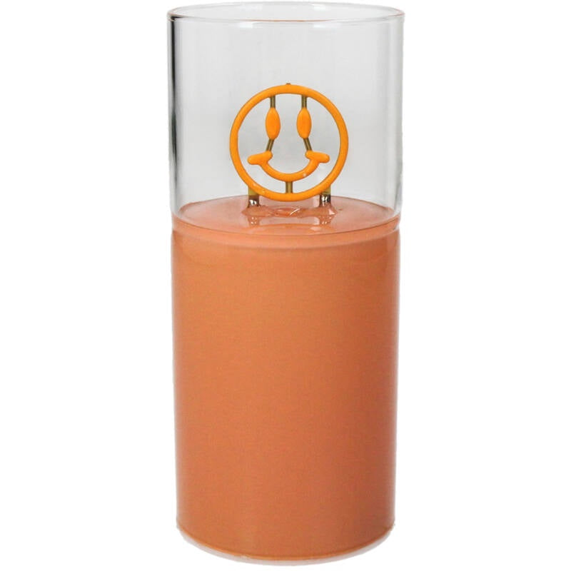 Lampje Smiley LED Glas Oranje 6,5x6,5x15cm