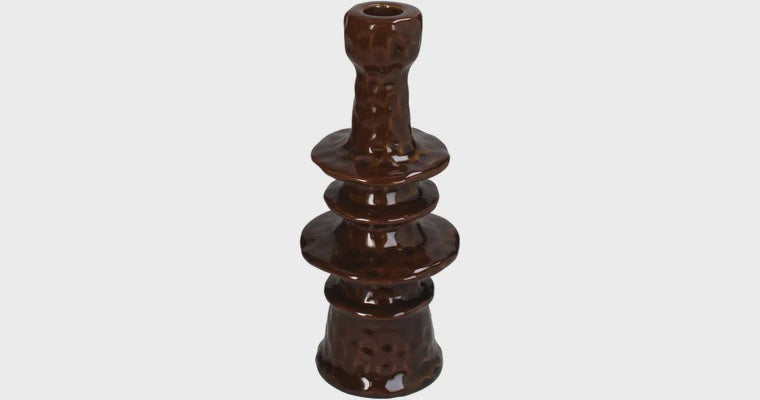 Kandelaar stoneware brown