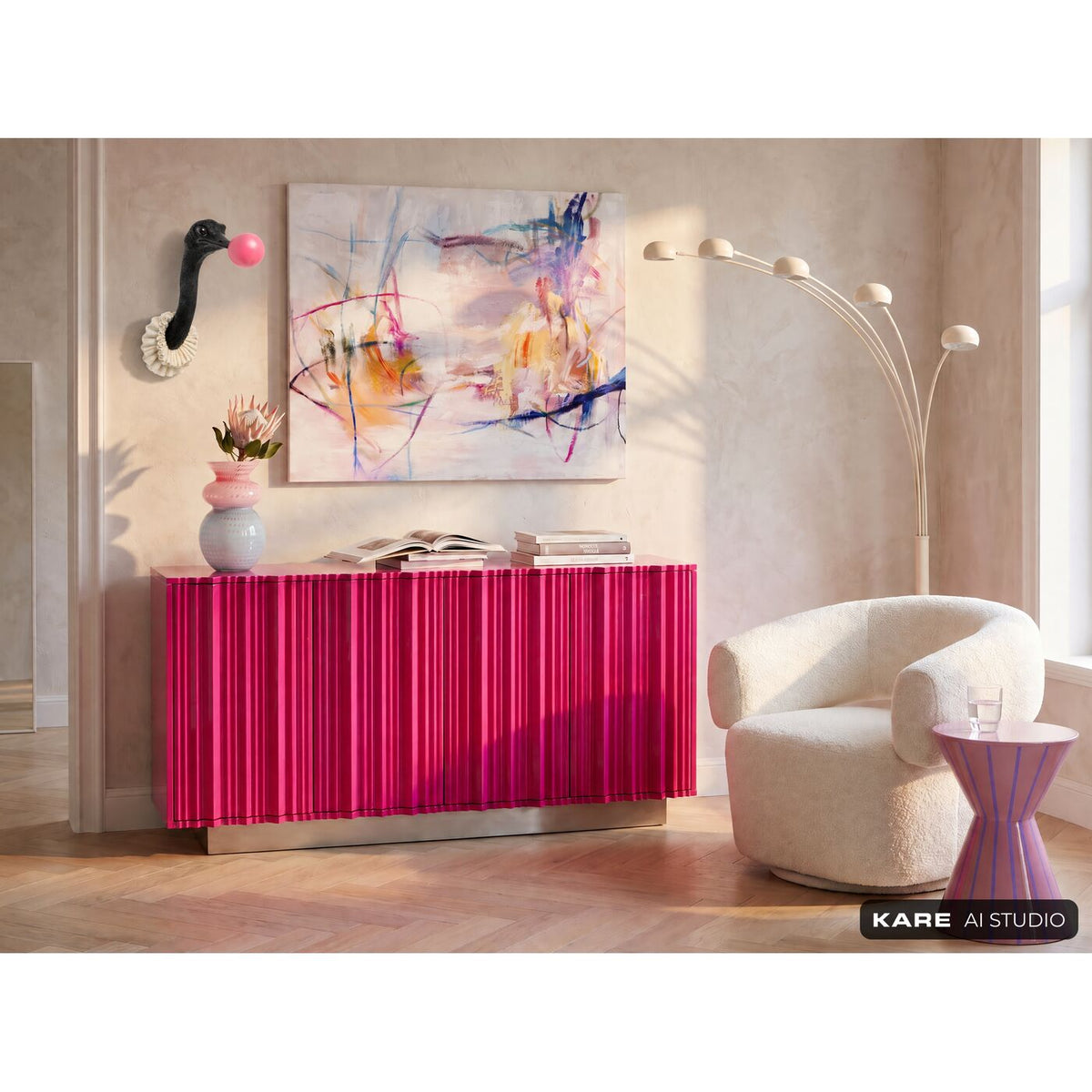 Muur object Struisvogel met kauwgom