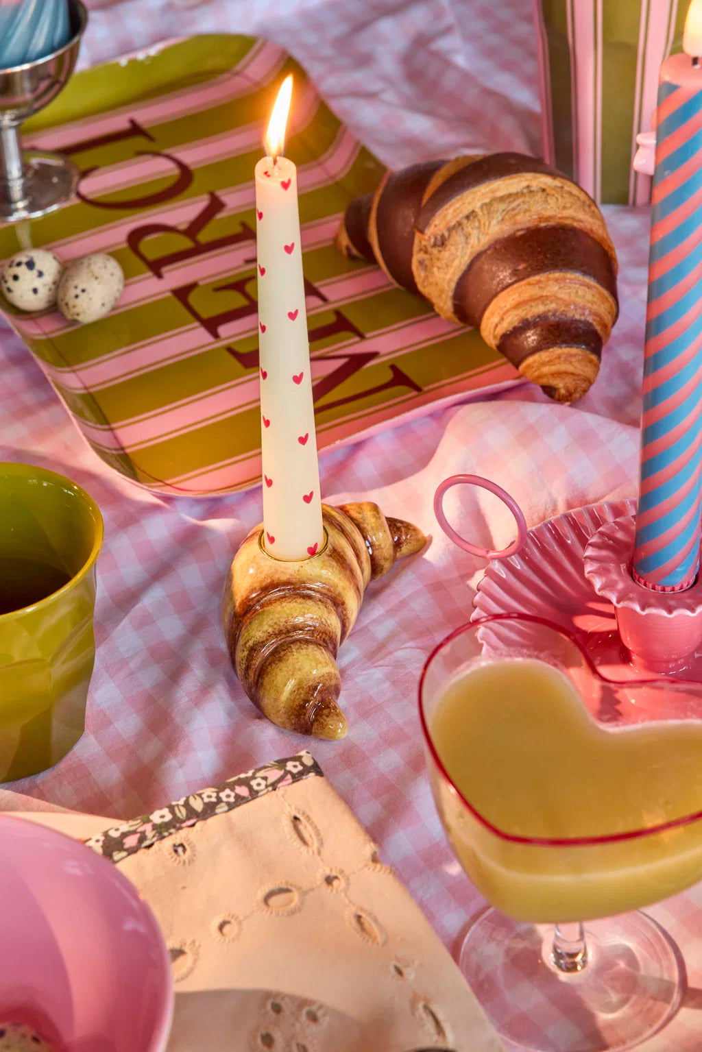 Ceramic Croissant kaarsen standaard