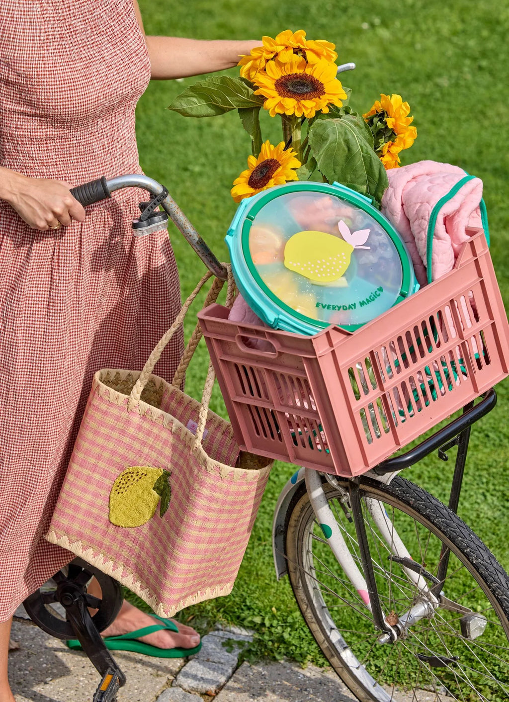 Rice serving tray with handle mint Lemon