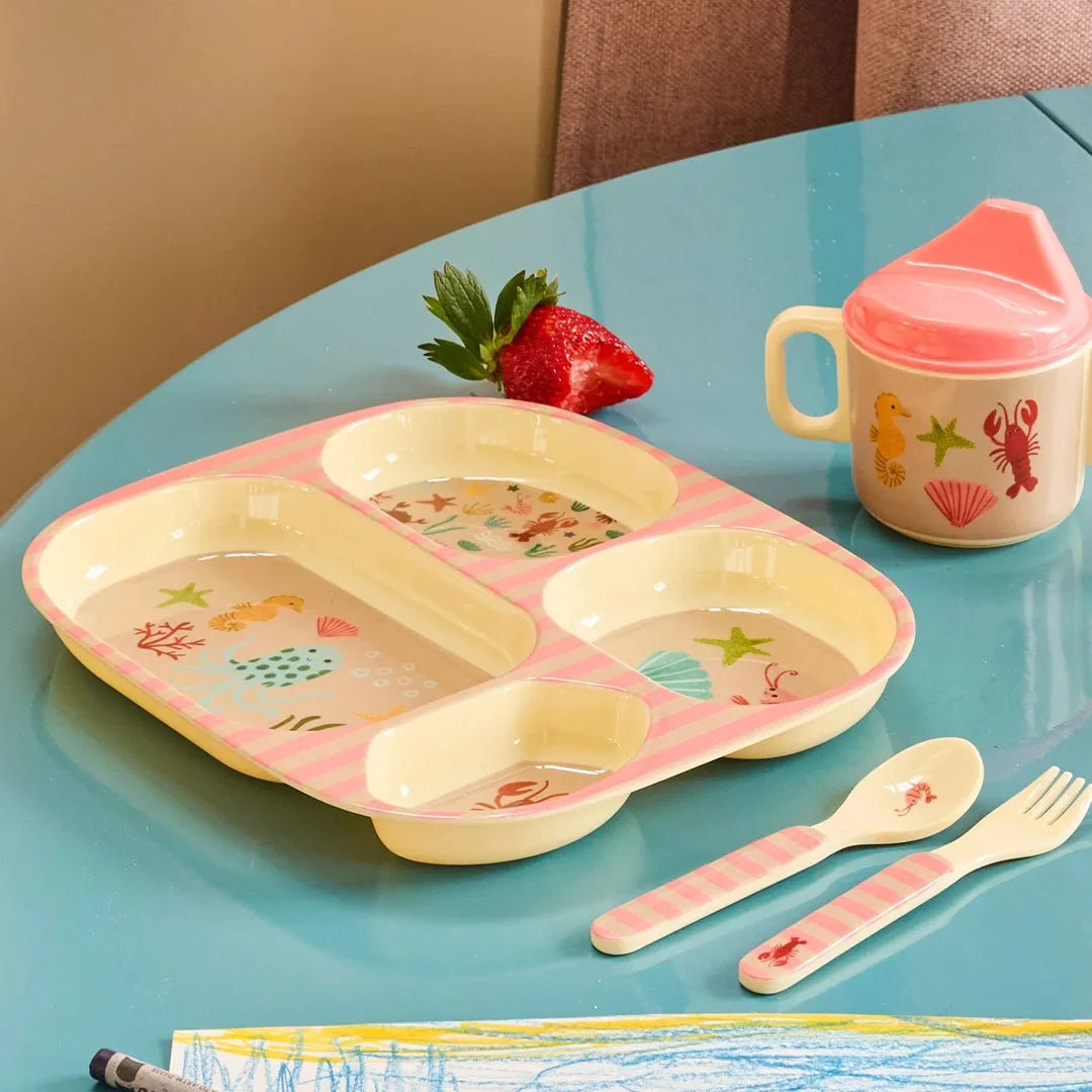 Kids 4 Room Plate Coral Ocean Print