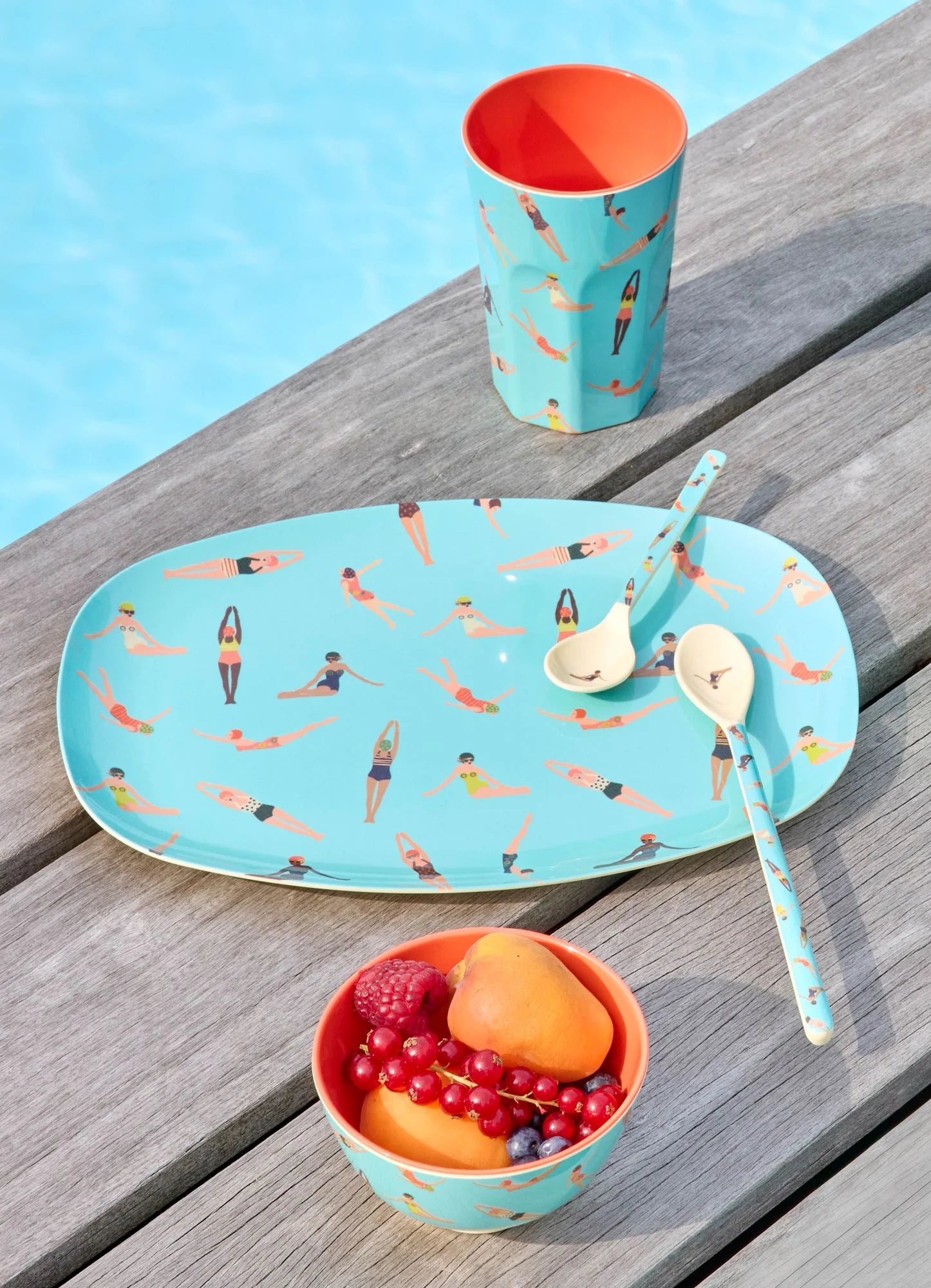 Melamine rectangular Plate Retro Swimster