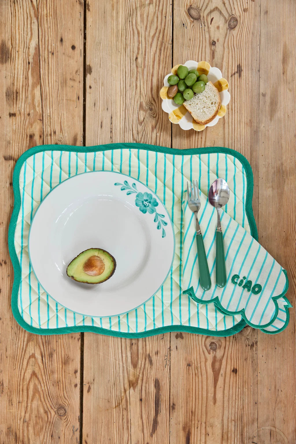 Katoen placemat groen Rice