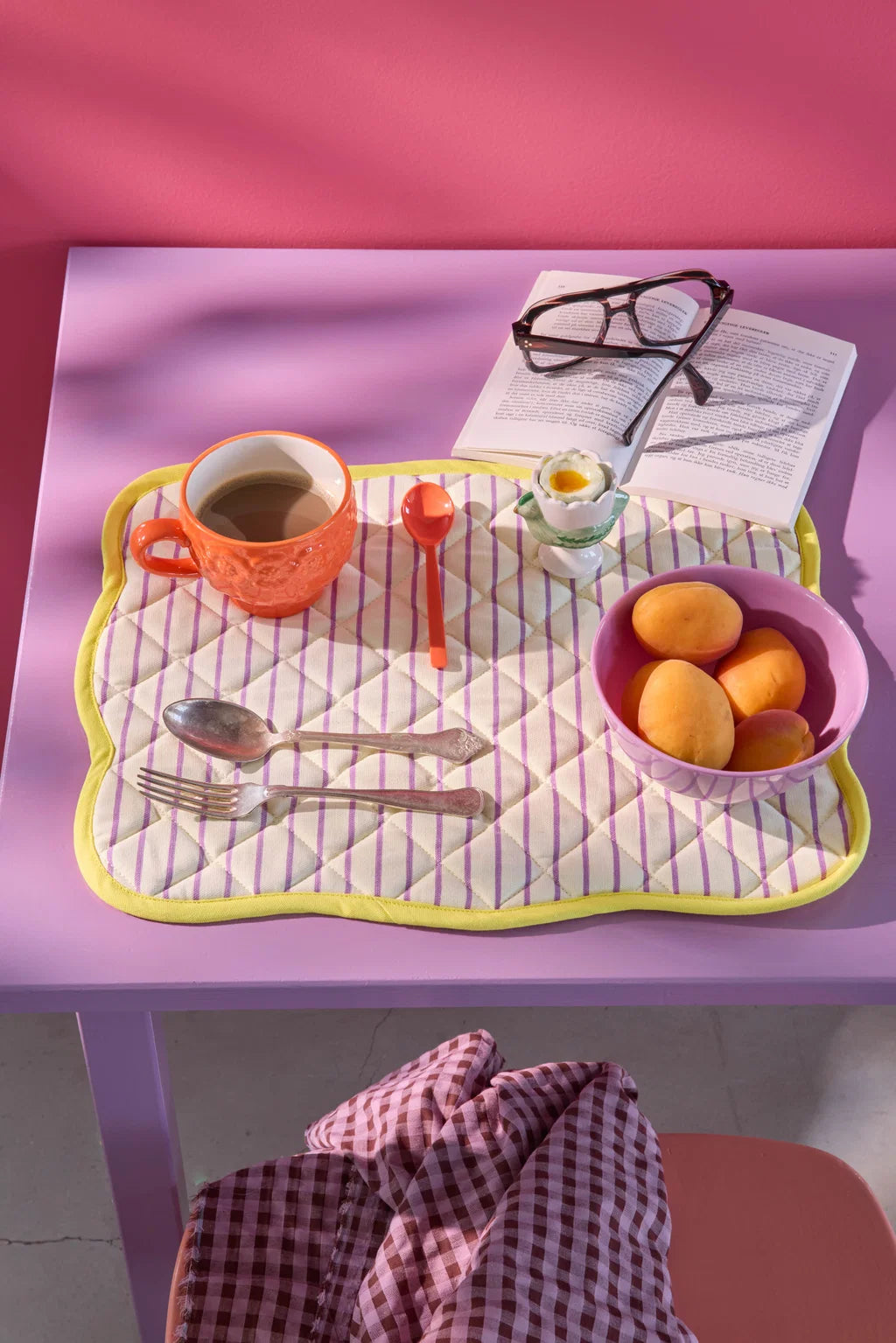 Katoen placemat geel Rice