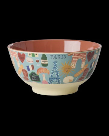 Melamine Bowl with Paris Mon Amour Medium